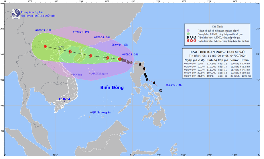 Bão số 3 giật cấp 15, đang di chuyển hướng đất liền- Ảnh 1.