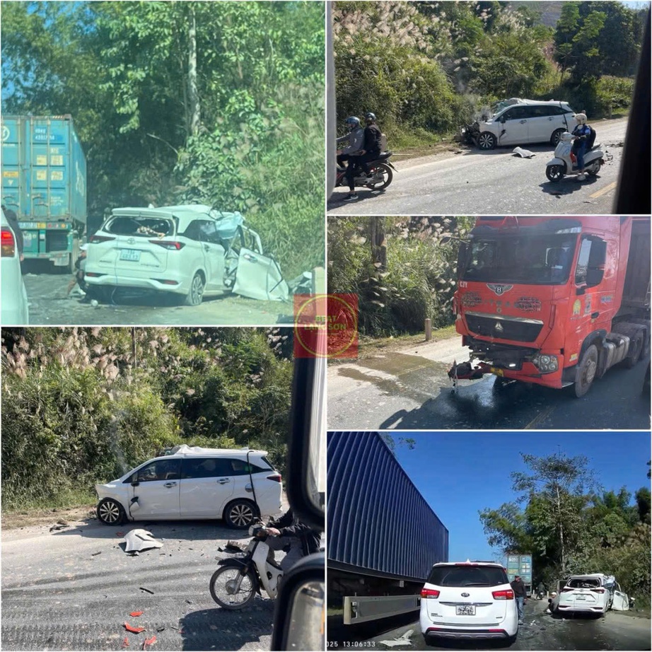 Lạng Sơn: 6 người thương vong sau vụ ô tô 7 chỗ đấu đầu xe container trên quốc lộ 1A- Ảnh 1.