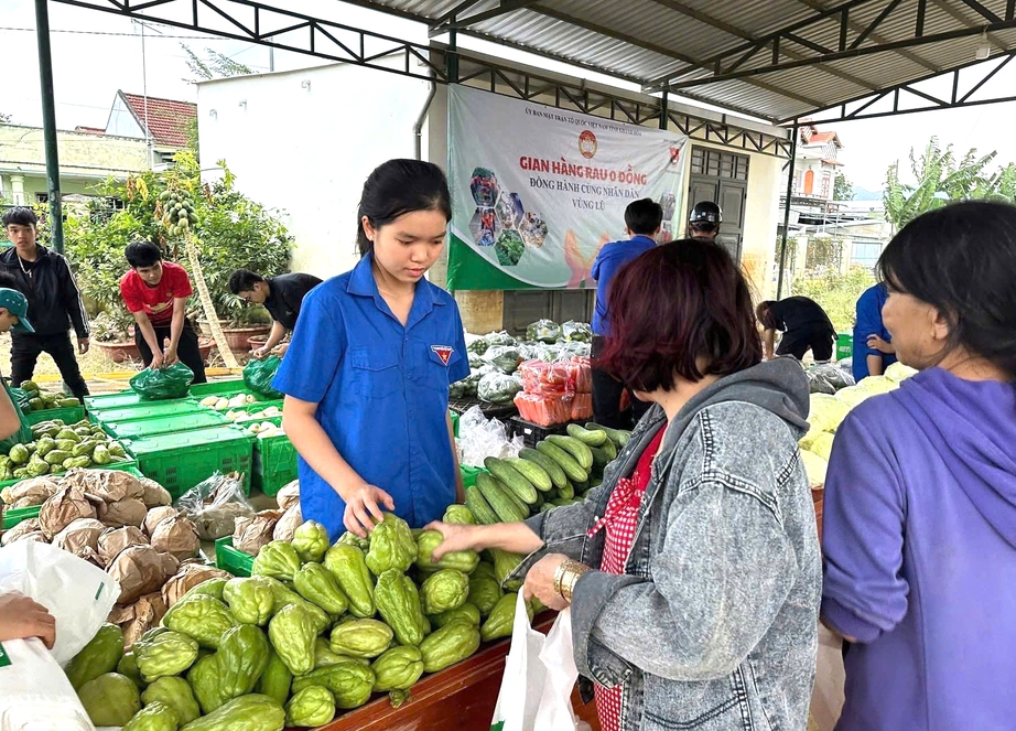 Gian hàng rau 0 đồng hỗ trợ người dân vùng lũ Khánh Hòa- Ảnh 1.