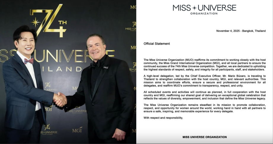 Tổ chức Miss Universe hành động khẩn sau ồn ào ông Nawat quát mắng thí sinh- Ảnh 1. Tổ chức Miss Universe hành động khẩn sau ồn ào ông Nawat quát mắng thí sinh- Ảnh 1.