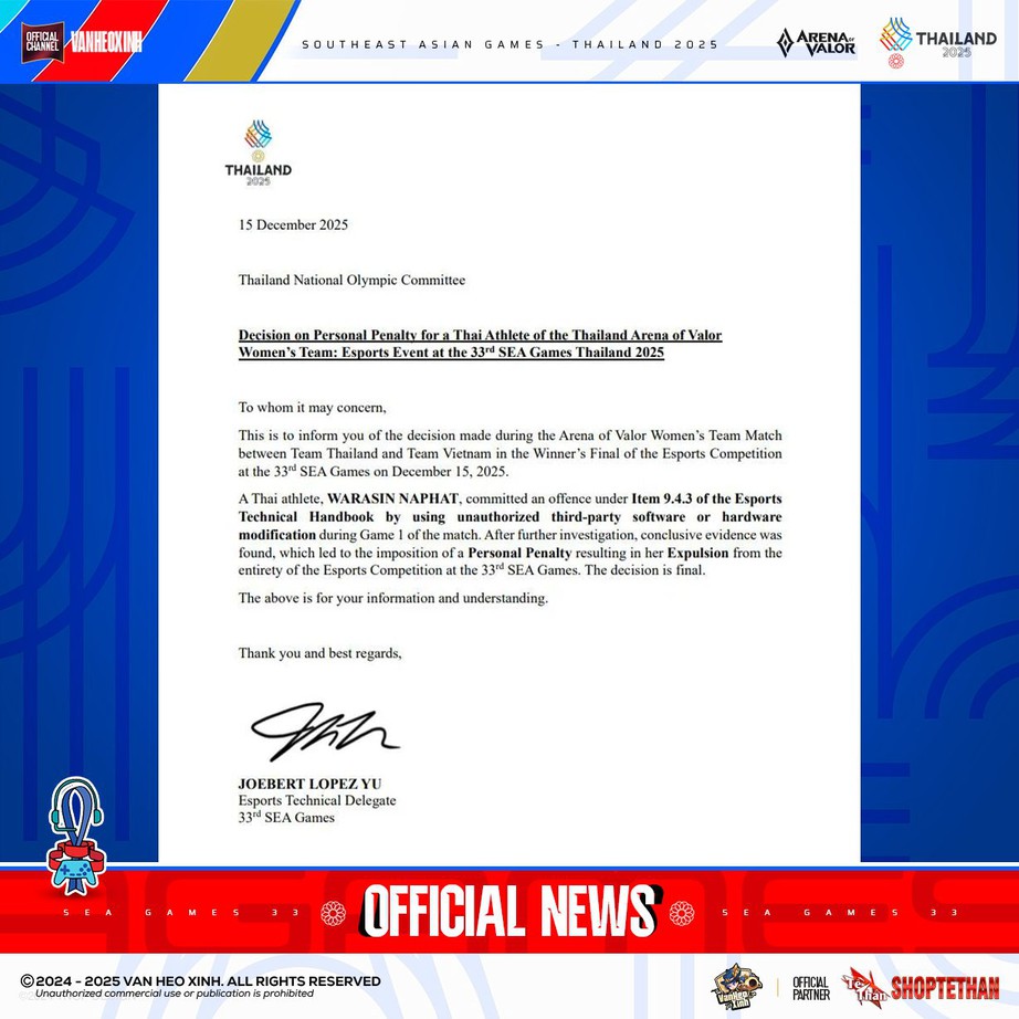 Th&aacute;i Lan r&uacute;t đội tuyển Li&ecirc;n Qu&acirc;n Mobile khỏi SEA Games 33 v&igrave; b&ecirc; bối đ&aacute;nh hộ- Ảnh 2.