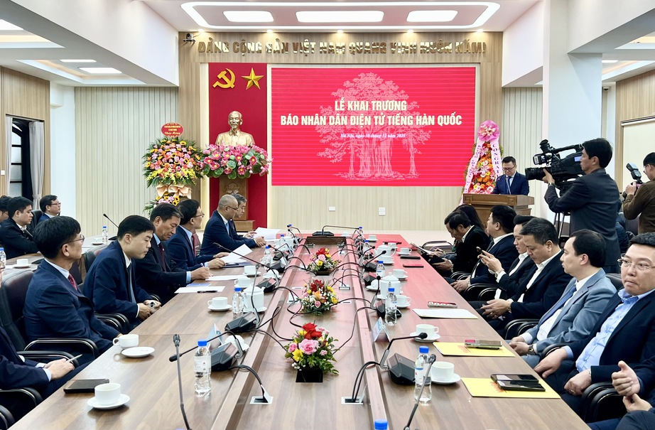 Báo Nhân Dân khai trương trang Nhân Dân điện tử tiếng Hàn Quốc- Ảnh 1. Báo Nhân Dân khai trương trang Nhân Dân điện tử tiếng Hàn Quốc- Ảnh 1.