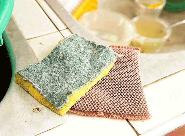 9. Không vệ sinh và thay miếng bọt biển đều đặn: Miếng bọt biển là một trong những “ổ” vi khuẩn lớn nhất trong căn nhà của bạn.
Cách khắc phục: Thay miếng bọt biển sau mỗi 2 đến 3 tuần, đảm bảo luôn giặt sạch và phơi khô sau mỗi lần sử dụng.