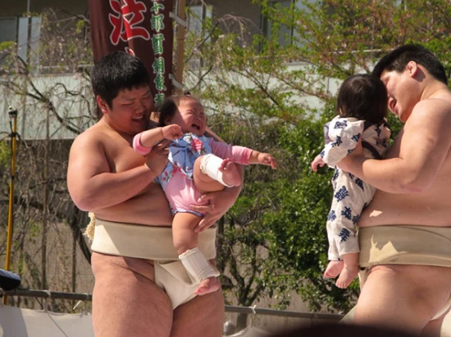 Naki Sumo Matsuri (Lễ hội khóc của em bé): 2 đô vật sumo bế 2 em bé và đối mặt với nhau trước khi làm những khuôn mặt kỳ dị hoặc đeo mặt nạ đáng sợ để khiến em bé khóc. Em bé nào khóc đầu tiên, to nhất hoặc lâu nhất là người chiến thắng cuối cùng.