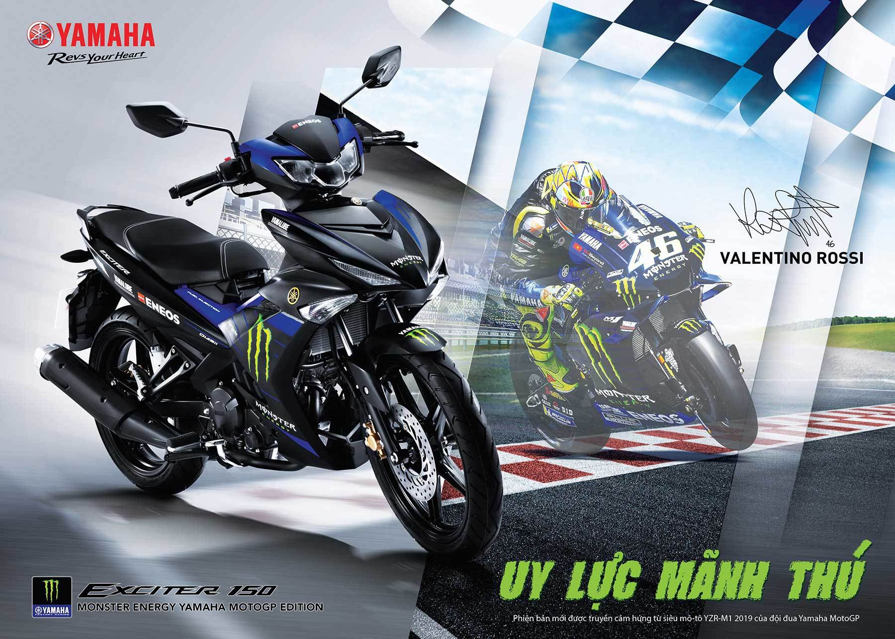 Với thiết kế độc đáo lấy cảm hứng từ “siêu mãnh thú” YZF-M1 2019, phiên bản Monster Energy mới sẽ mang tới những cảm giác phấn khích cho người dùng