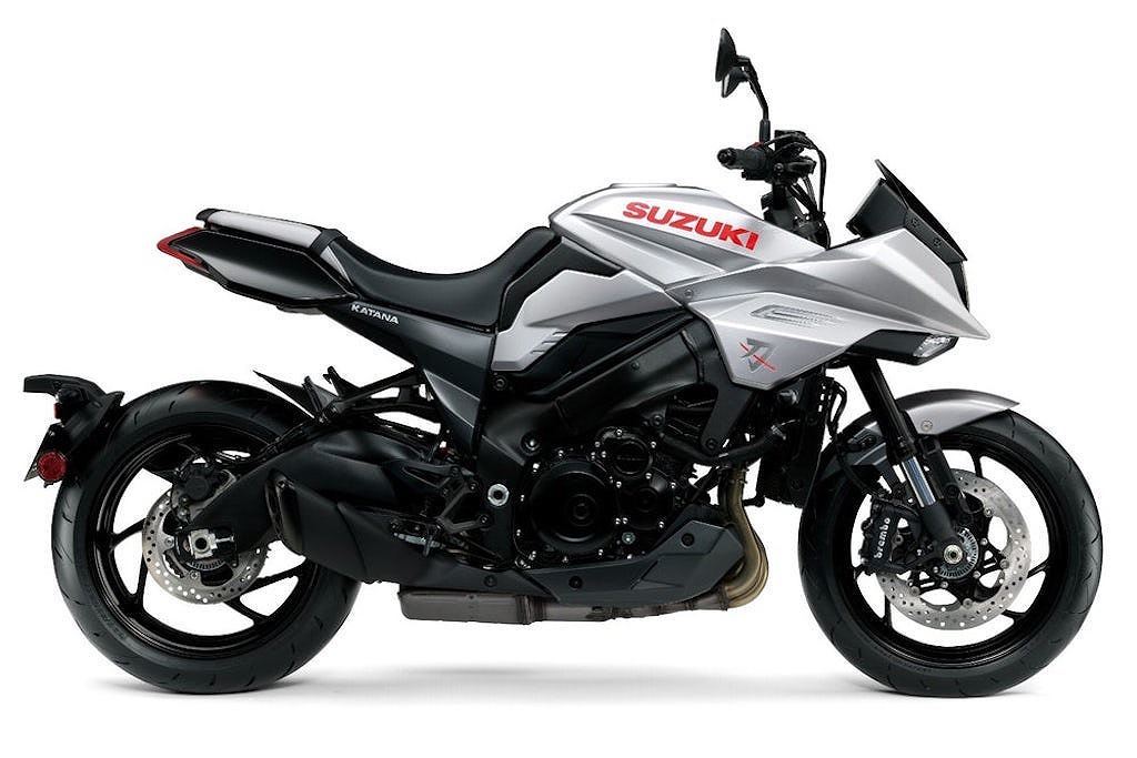 Suzuki Katana 2019 mới được trang bị giảm xóc trước dạng upside down của KYB với đường kính trụ 43 mm có thể điều chỉnh tải trọng