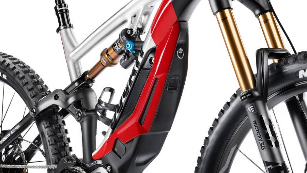 Ở phía sau, giảm xóc Fox DPX2 Kashima Factory Series hành trình 160 mm được kết hợp với hệ thống đòn bẩy Thok Progressive System