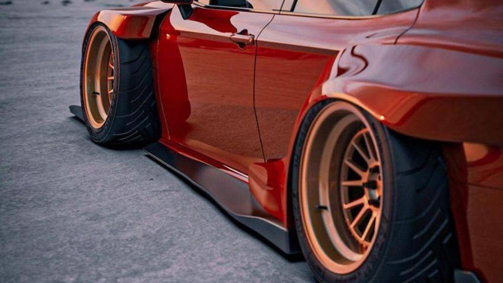 Những tấm vòm bánh xe này vừa vặn với thân xe gốc nhờ độ rộng phù hợp tương tự như phần đuôi xe