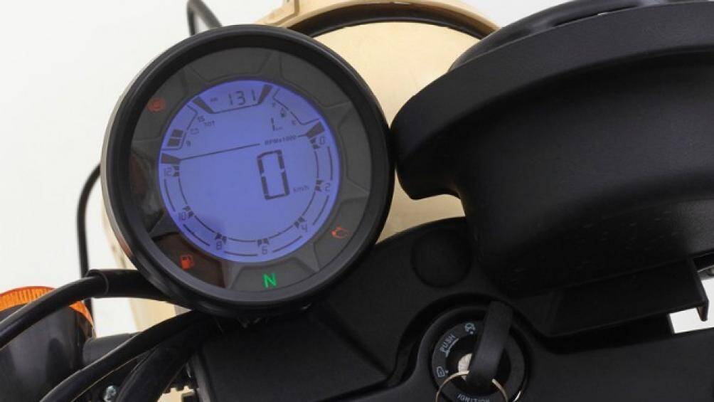 Cụm đồng hồ xe hình tròn cổ điển mang màn hình LCD với đèn nền màu xanh