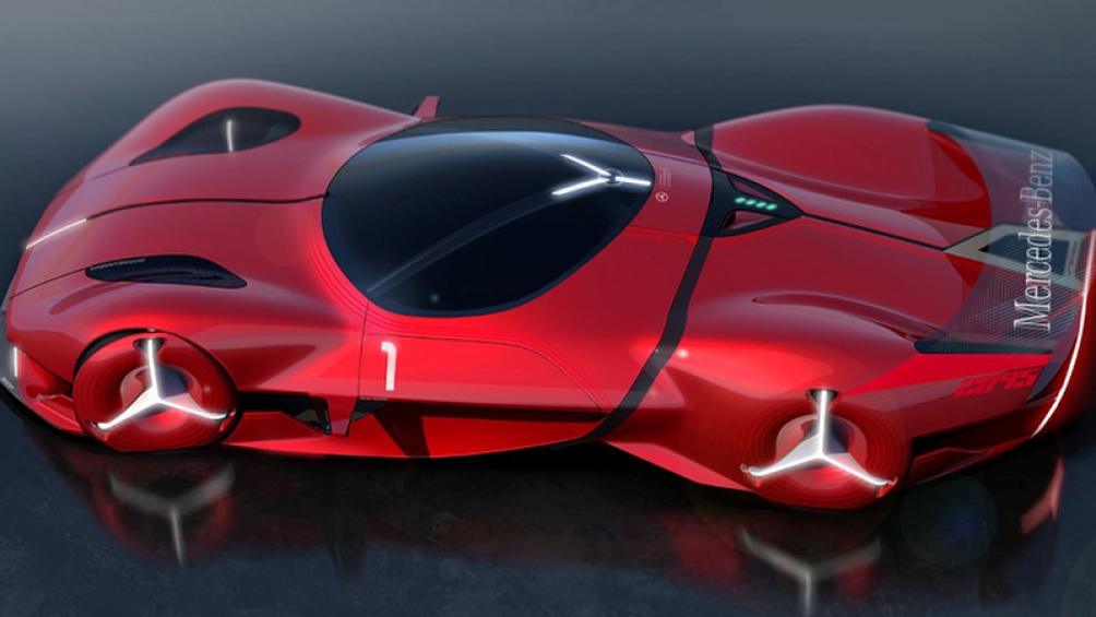 Ý tưởng Mercedes Redsun hoàn toàn có thể trở thành hiện thực vào năm 2045 - con số được đặt trên đuôi xe