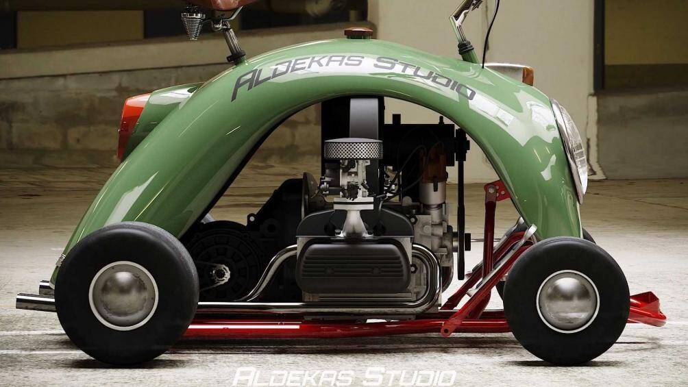 Chiếc xe này có tên là Bugkart Wasowski, được tạo ra từ chắn bùn của Volkswagen Beetle Type 1, giúp tăng thêm vẻ cổ điển cho chiếc xe go kart