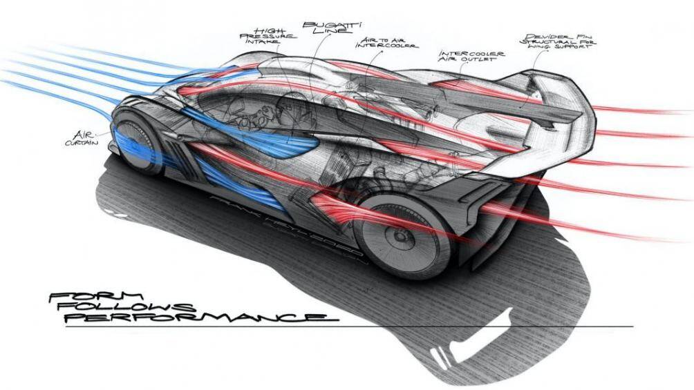 Khối động cơ này trên Bugatti Bolide sở hữu công suất cực đại lên đến 1.850 mã lực ở tua máy 7.000 vòng/phút