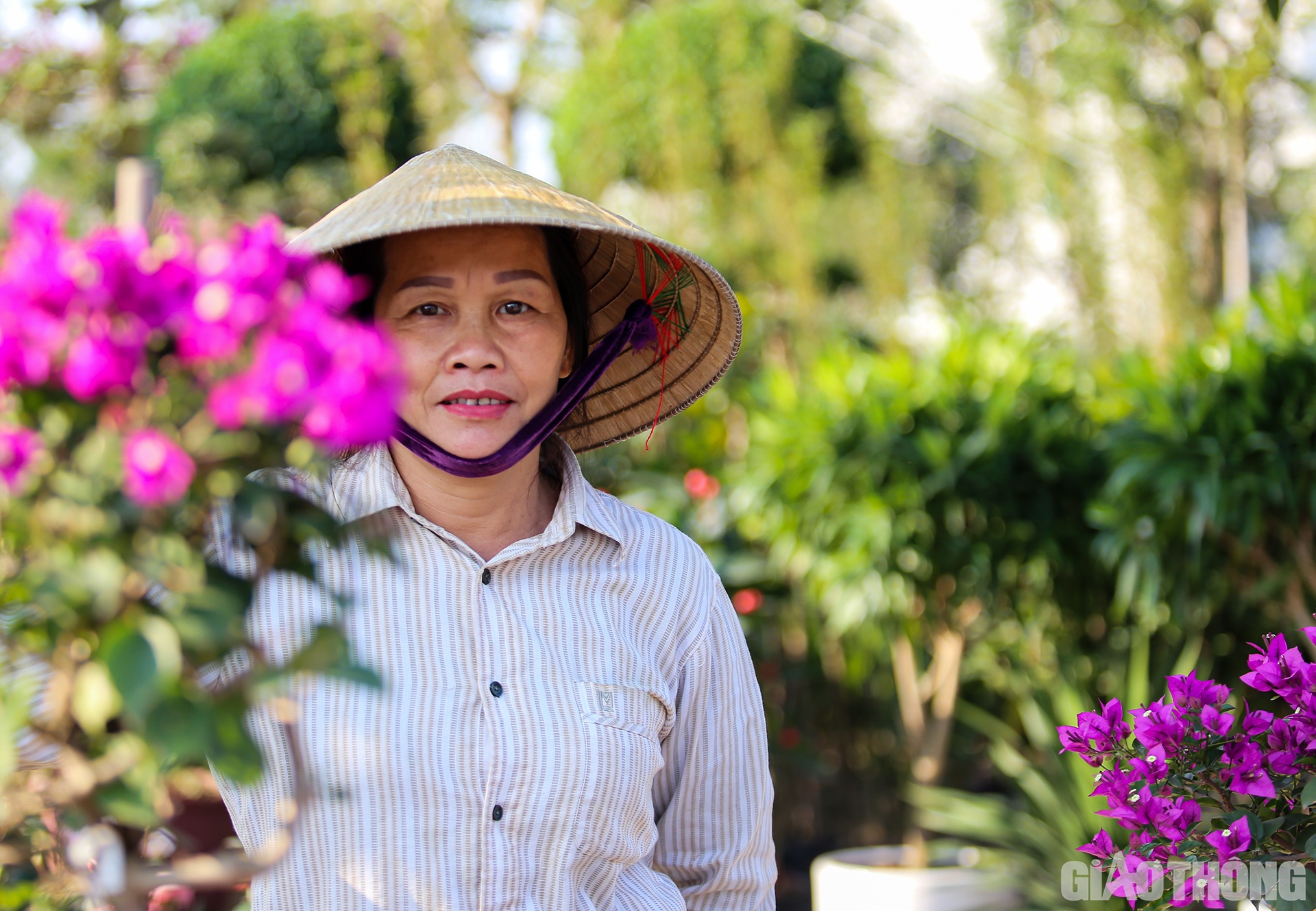 Cách đó không xa, vườn hoa Sinh Thuận của gia đình bà Nguyễn Thị Thuận cũng đa dạng không kém. Bà Thuận chia sẻ: Gia đình bà làm nghề này đã được 20 năm, trong vườn có đủ các loại, từ cây cảnh loại to, cây bon sai, cho đến đủ các loại hoa như hồng, trạng nguyên, đồng tiền....