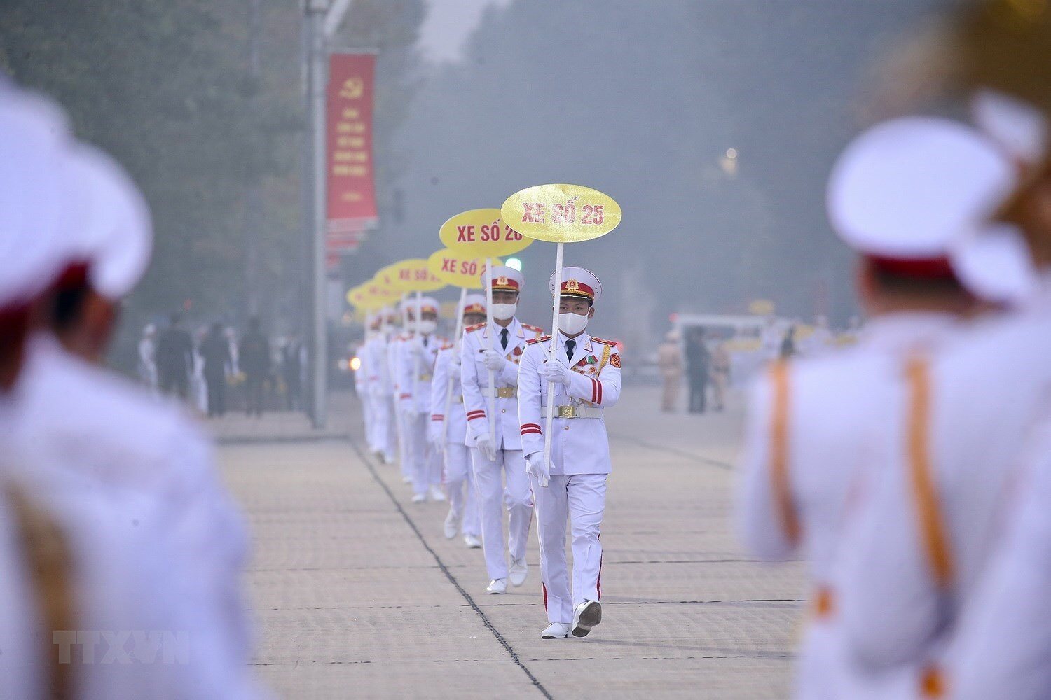 Quang cảnh tổng duyệt tại Lăng Chủ tịch Hồ Chí Minh