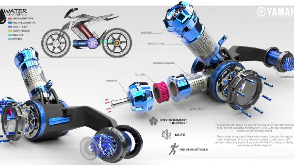 Nhìn vào sơ đồ giới thiệu về cơ khí công nghiệp có thể đoán rằng, động cơ có thể hoạt động dựa trên vòi phun nước áp suất cao