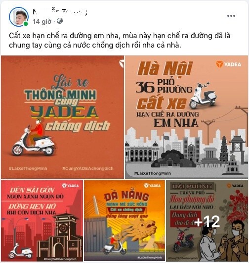 Điều khiến mọi người thích thú là bởi các nội dung trên tấm treo được gắn liền với đặc điểm nổi bật và tên riêng của từng địa phương, kết hợp với thông điệp hạn chế di chuyển để phòng chống dịch bệnh.