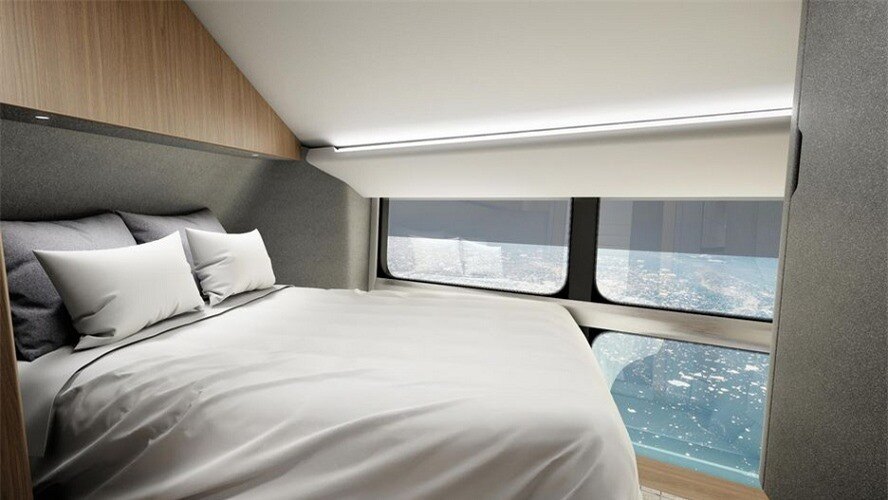 Các phòng ngủ riêng trên chiếc Airlander 10 còn sang trọng hơn cả một chiếc ghế hạng thương gia cao cấp
