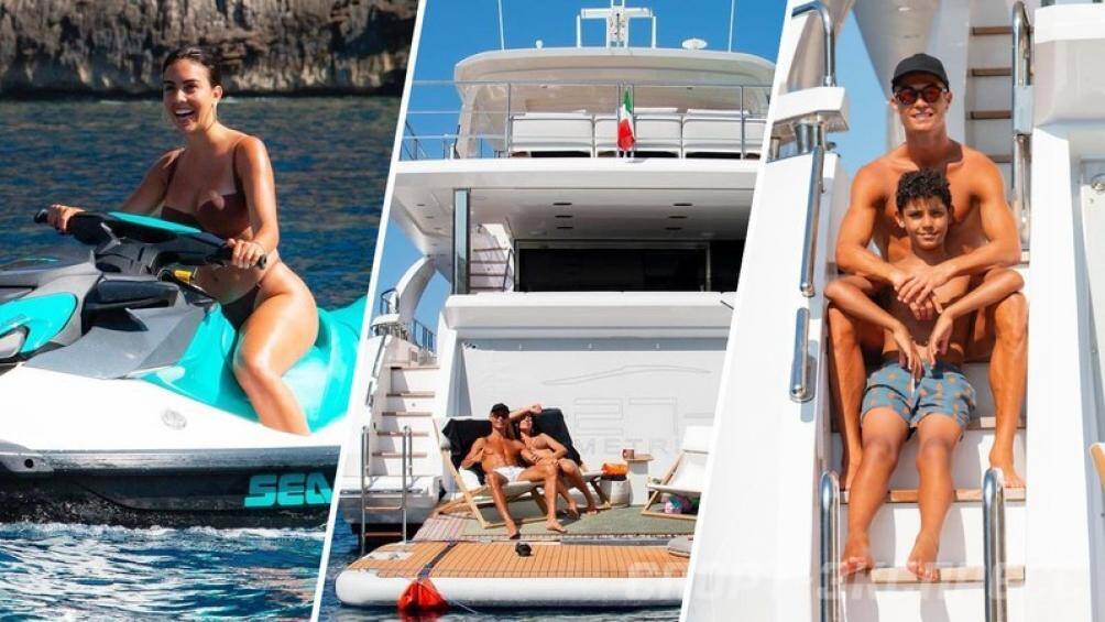 Trở về nhà sau thành tích cá nhân đáng nể tại Euro 2020, Ronaldo đã dùng du thuyền Azimut Grande của mình đưa gia đình ra biển nghỉ mát