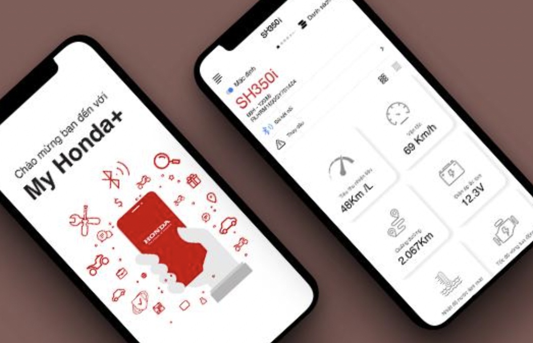 Chức năng kết nối bluetooth đi kèm với ứng dụng My Honda+ trên điện thoại thông minh (thiết bị Apple iOS và Google Android)