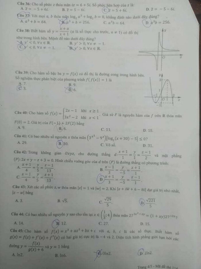 đáp án môn Toán tốt nghiệp THPT 2021 đợt 2 tất cả các mã đề