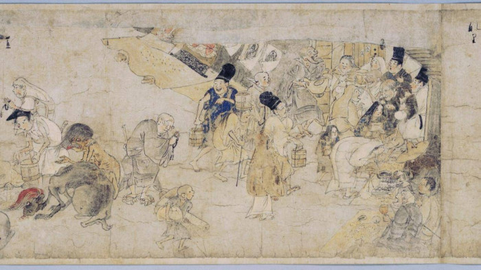  Tranh giấy miêu tả cảnh quỷ đói vào cuối thế kỷ 12 (ảnh Bảo tàng QG Nhật Bản).