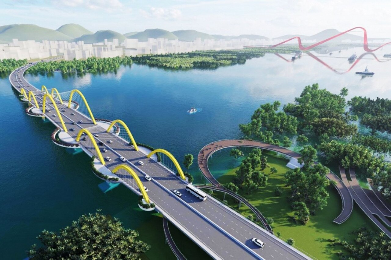 Ngày đầu tiên của năm 2022, tỉnh Quảng Ninh đã chính thức đưa cầu Tình Yêu và đường bao biển Hạ Long - Cẩm Phả vào khai thác, đồng thời tổ chức thông tuyến cao tốc Vân Đồn - Móng Cái. Đây thực sự là những công trình mang tính động lực, tạo sự liên kết mạnh mẽ vùng và liên vùng của Quảng Ninh trong giai đoạn phát triển mới. Ảnh: Phối cảnh cầu Tình Yêu nối đôi bờ Cửa Lục.