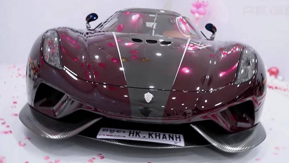 Hàng độc Koenigsegg Regera mang biển số Campuchia. HK.KHANH là viết tắt của tên đại gia ngành thẩm mỹ