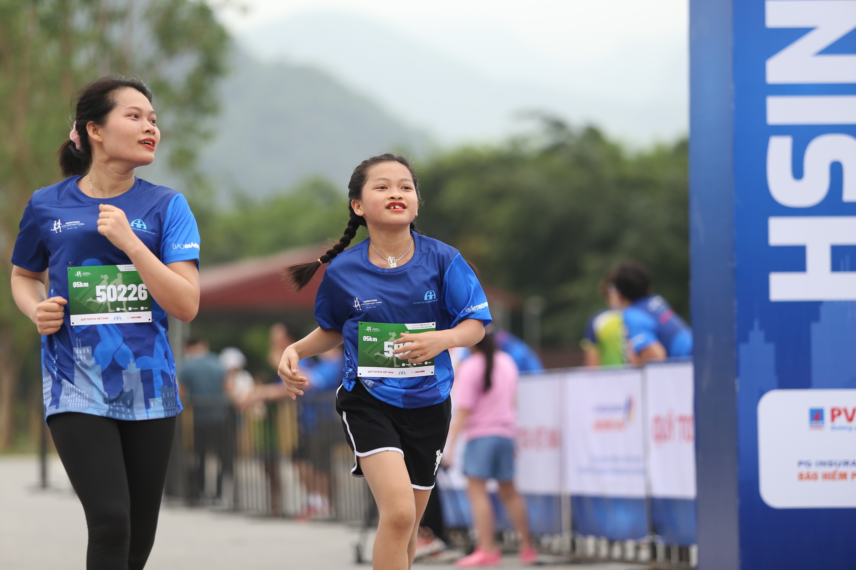 Nhiều bạn nhỏ đã hoàn thành cự ly 5km cùng thời gian với người lớn.
