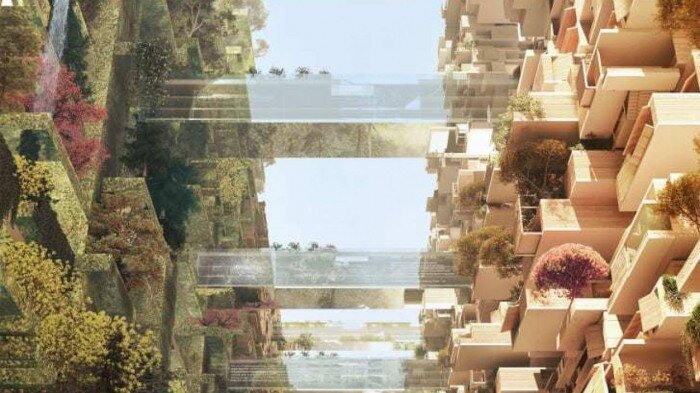 Thành phố The Line sẽ chỉ có 1 tòa nhà duy nhất rộng 200m, nằm ở độ cao 500m so với mực nước biển, trải dài trên diện tích 34 km2.