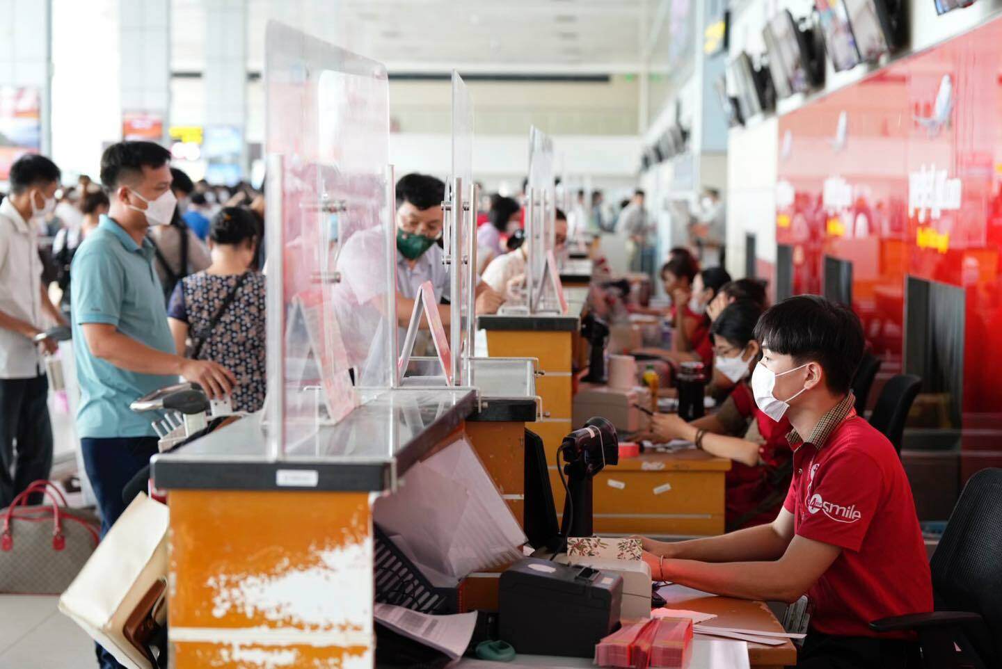 Khu vực làm thủ tục hàng không của Vietjet