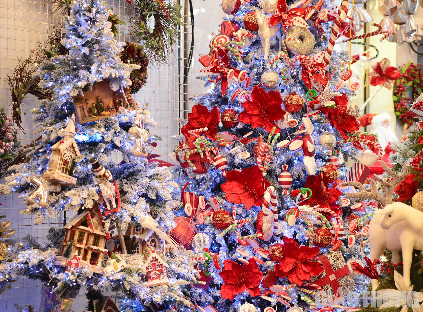 Những mặt hàng phổ biến nhất phải kể đến cây thông, vòng nguyệt quế, ông già Noel...