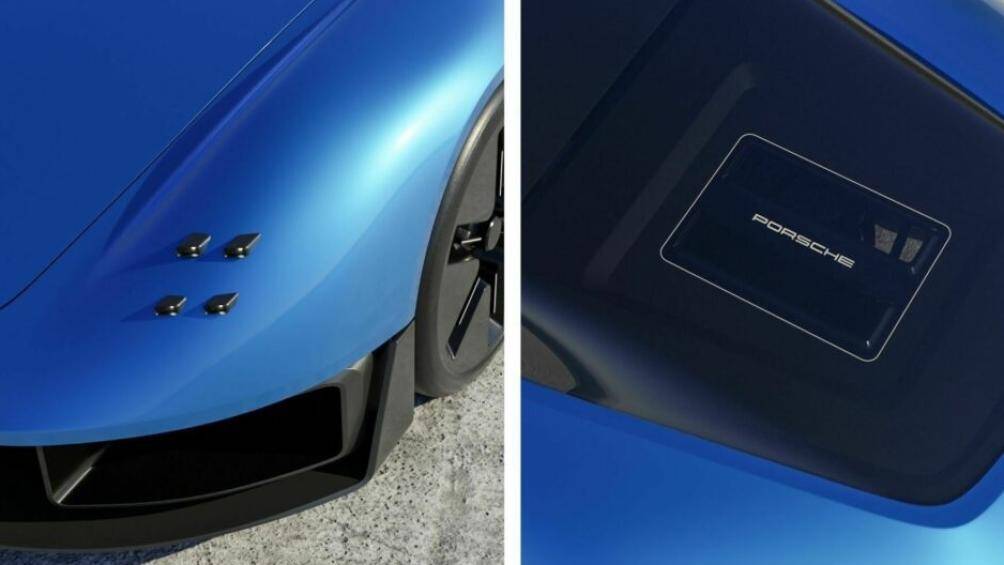 Bốn chấm đèn LED ở đầu xe là điểm khác biệt đáng chú ý nhất nếu đặt cạnh cụm đèn pha hình bầu dục đặc trưng trên những mẫu Porsche 911 hiện nay