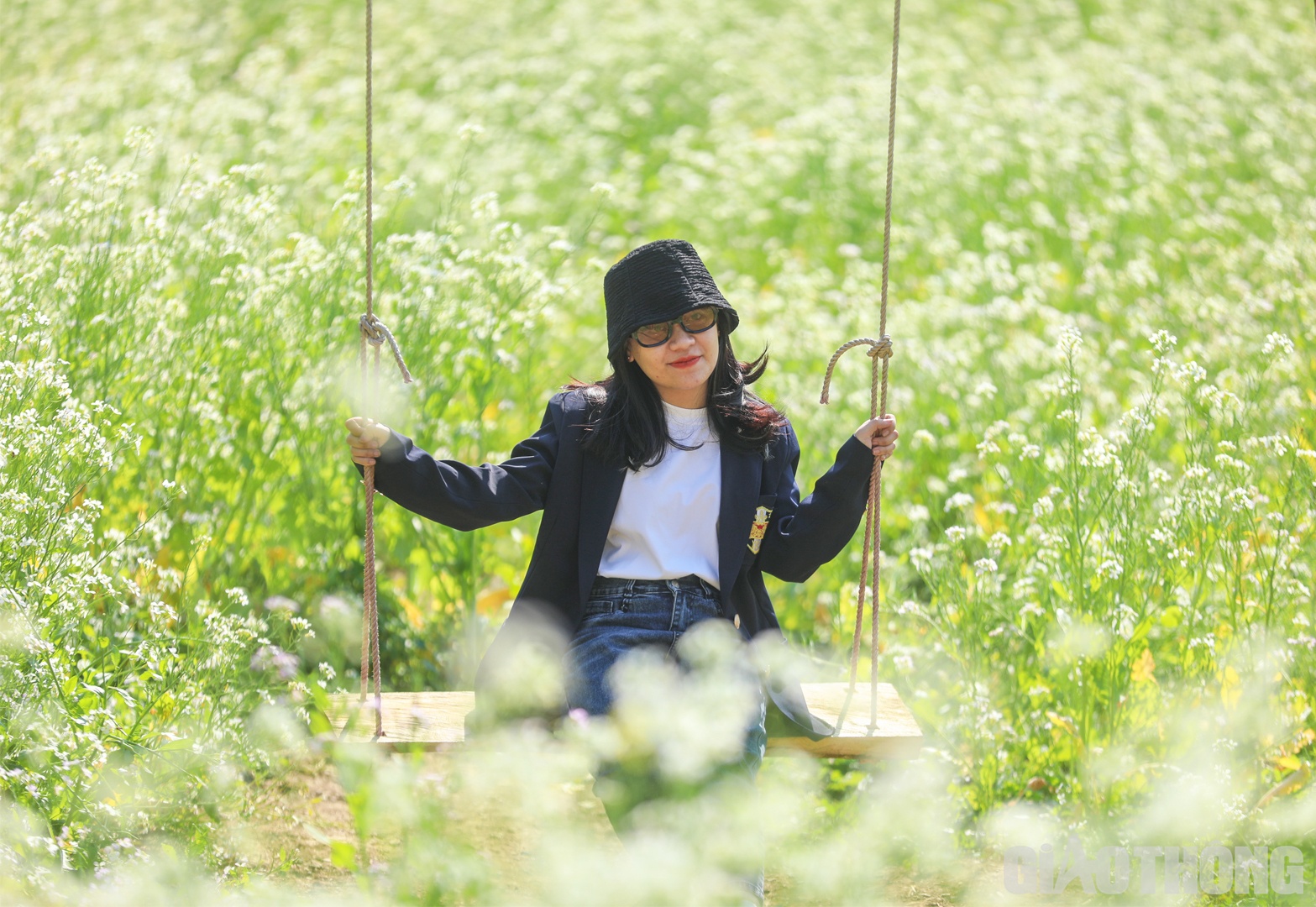 Hoa cải trắng đua nhau nở rộ khoe sắc, thu hút mọi ánh nhìn.