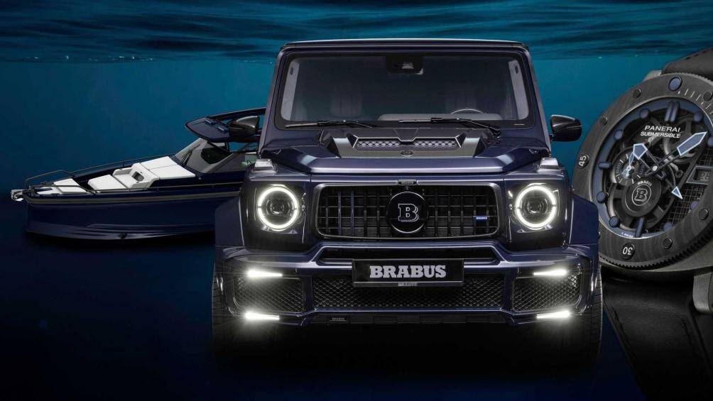 Bộ sưu tập Brabus Blue Shadow gồm G 63 Brabus 900, du thuyền cao tốc Brabus Shadow 900 XC Cross Cabin và đồng hồ Panerai Submersible S Brabus