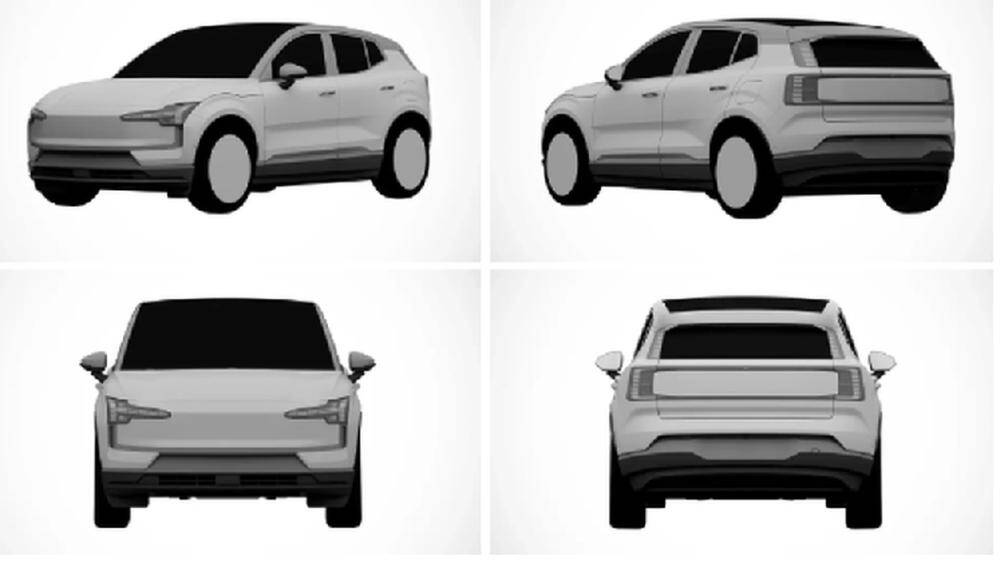Hình ảnh bằng sáng chế được đăng tải trên diễn đàn Cochespias của Tây Ban Nha cho thấy, Volvo EX30 có cụm đèn LED định vị Thor's Hammer và đèn hậu chữ L