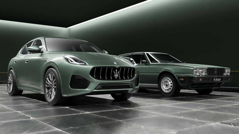 Trong khi đó, chiếc Maserati Quattroporte Royale quý hiếm năm 1986 được sản xuất giới hạn 51 xe là nguồn cảm hứng cho màu xanh lá cây áp dụng trên Grecale