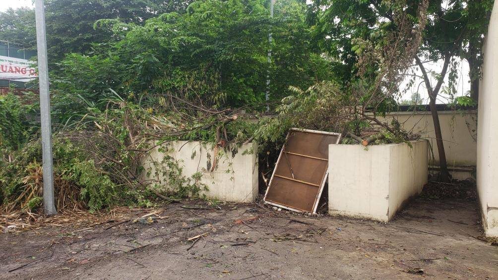 Khung cảnh nhếch nhác ở trong khuôn viên chợ.