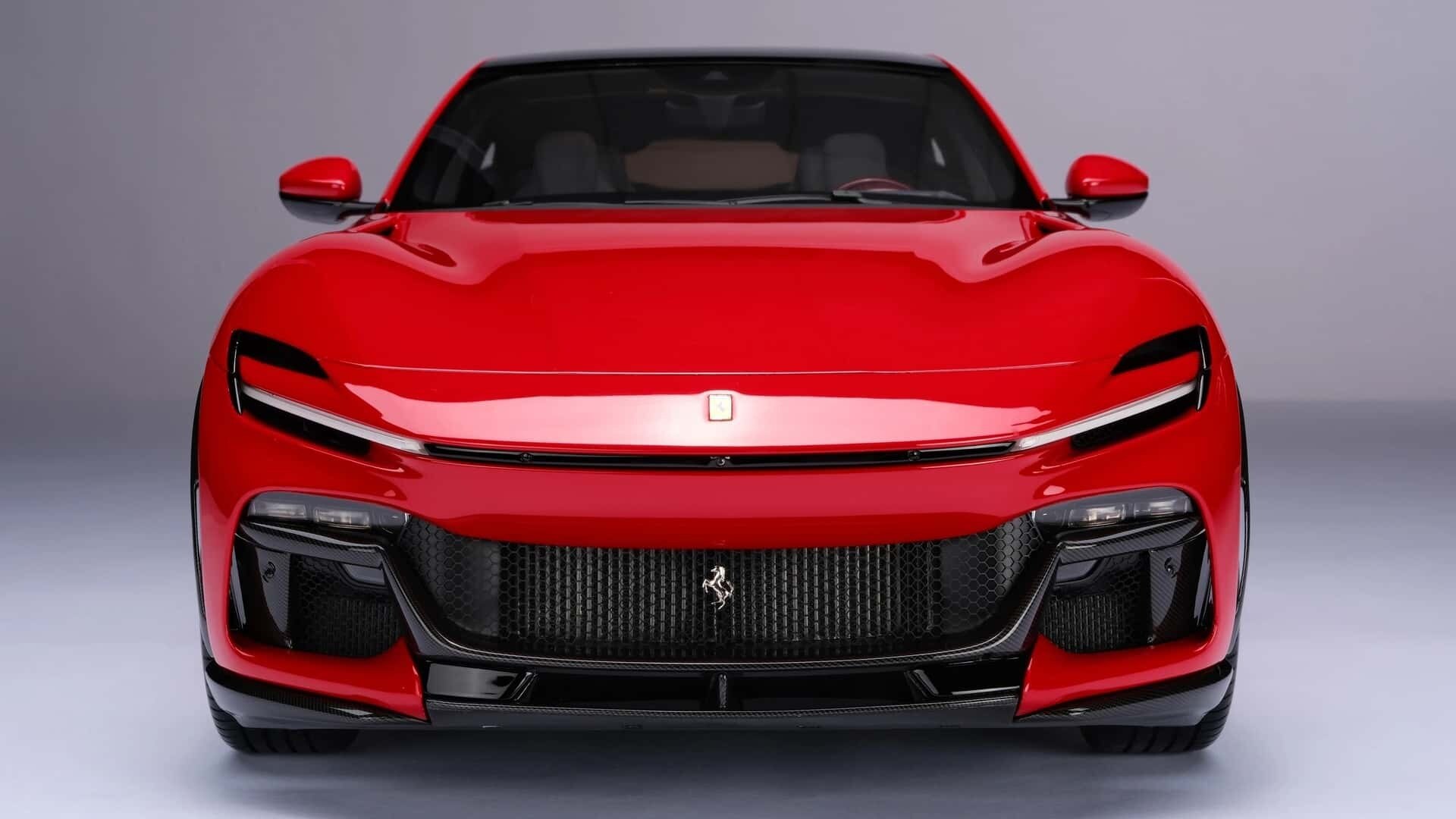 Chiếc Purosangue mô hình được tạo ra dựa trên bản thiết kế gốc của xe, sử dụng mã màu và các thông số vật liệu do Ferrari cung cấp.