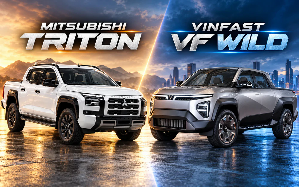 VinFast VF Wild và Mitsubishi Triton: Sự khác biệt trong phân khúc bán tải