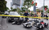 Ô tô đâm liên hoàn 12 xe máy đang chờ đèn đỏ ở Hải Phòng, nhiều người bị thương