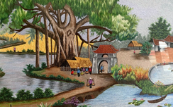 Hồn quê trong những bức tranh thêu tay