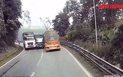 w88 luxury link w88: Tài xế xe tải bị đánh "sấp mặt" vì vượt ẩu, 3 ô tô kẹp dính trên đèo