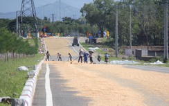 Ninh Thuận: Dân chiếm đường làm sân phơi nông sản, tai nạn rình rập