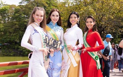 Lê Hoàng Phương cùng dàn thí sinh Miss Grand International duyên dáng trong tà áo dài