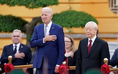 Tổng bí thư đón Tổng thống Joe Biden theo nghi lễ cấp Nhà nước tại Phủ Chủ tịch
