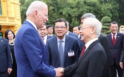 Tổng bí thư đón Tổng thống Joe Biden theo nghi lễ cấp Nhà nước tại Phủ Chủ tịch