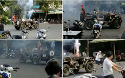 Bắt người đàn ông lái xe Jeep, đốt pháo sáng gây náo loạn đường phố Kiên Giang