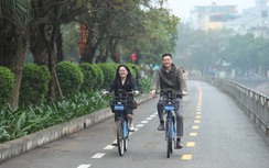 Hà Nội: Chính thức khánh thành làn đường riêng cho xe đạp