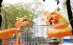Lộ diện cặp linh vật khổng lồ “lưỡng long chầu nguyệt” ở Cố đô Huế