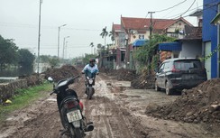 Nam Định: Nhà thầu thi công cẩu thả, đường lầy lội như ruộng cày
